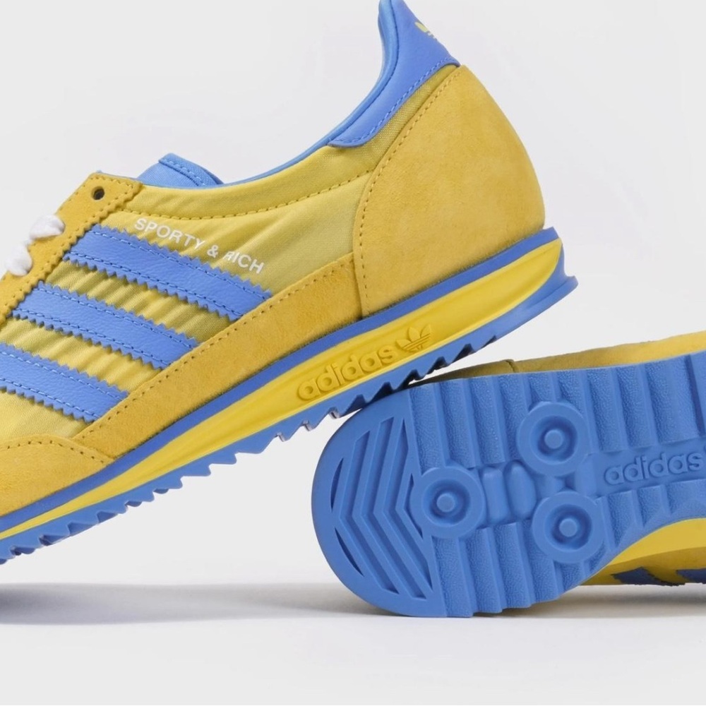 SPORTY & RICH X ADIDAS ORIGINALS
SL72 - Yellow/Blue
Brand new
Size 8 - Picture 5 of 8